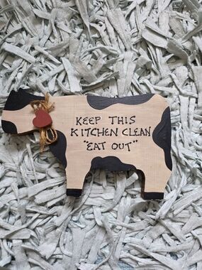 Cottage Core Farmhouse Cow Kitchen Sign